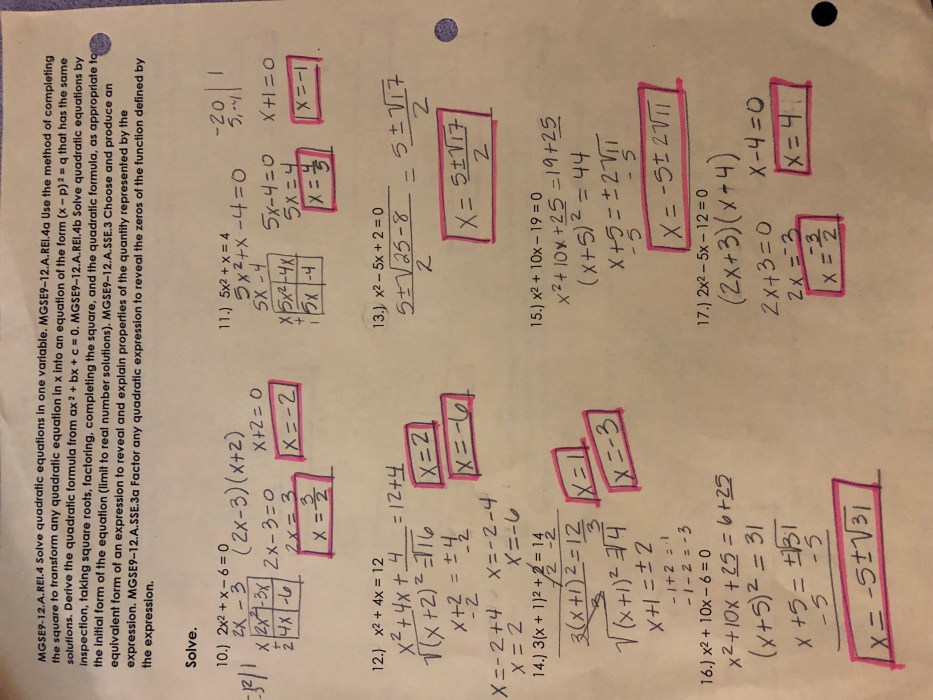 Algebra 2 unit 6 test answer key