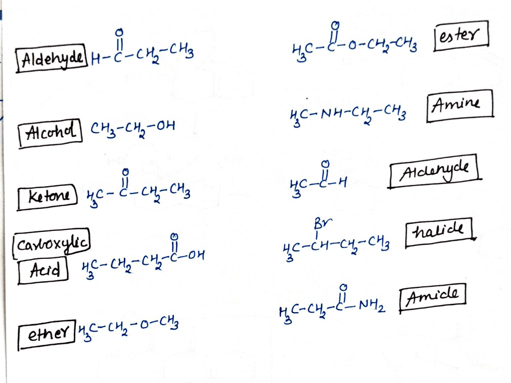 Molecules classify according following each functional group their