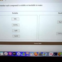 Answer soluble whether compound determine each insoluble consult solubility table chegg question water solved loading problem done been has