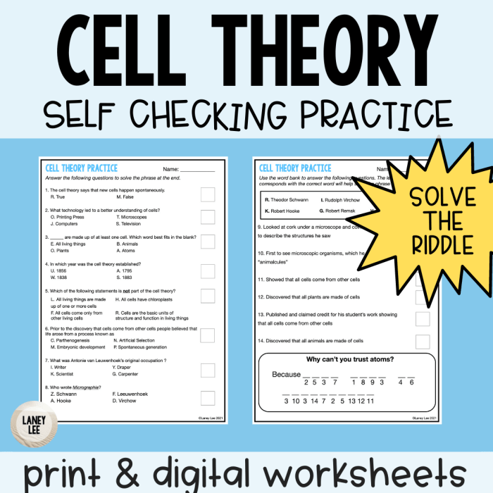 Cell theory reading comprehension worksheet pdf