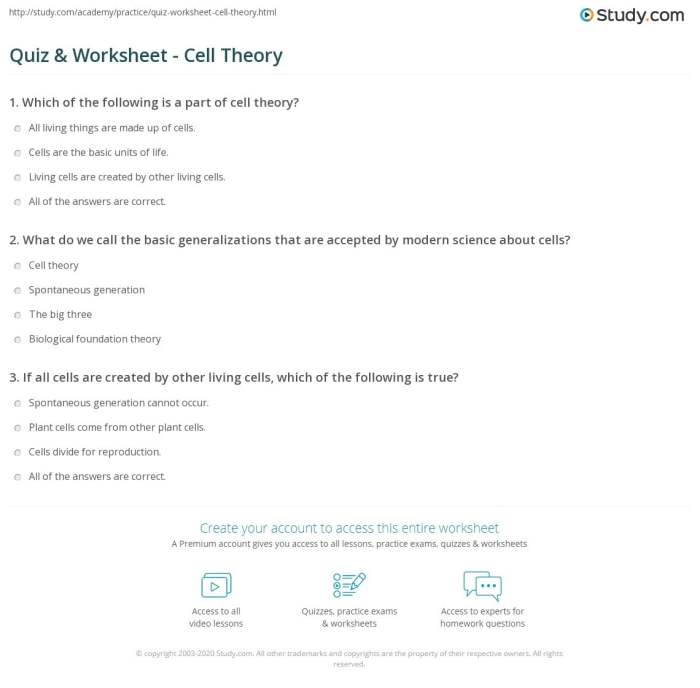 Cell theory reading comprehension worksheet pdf